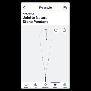 NAKAMOL CHICAGO LABRADORITE RECTANGLE PENDANT NECKLACE